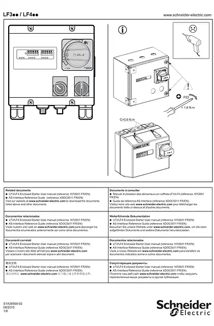 schneider施耐德LF3-LF4 Enclosed starter for AS-Interface - Instruction sheet